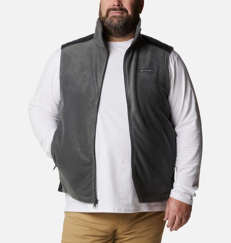 Men's Columbia Steens Mountain Fleece Vest Grey | Plus Size CA-DA435